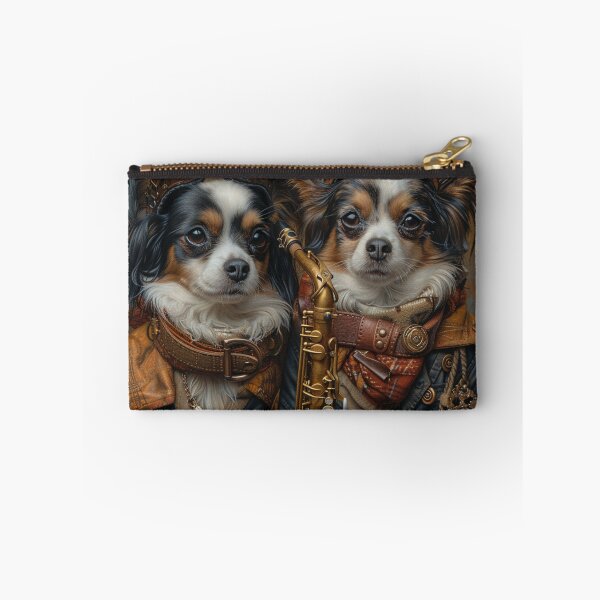 Item preview,   Two Papillon dogs in steampunk style with a saxophone. designed and sold by IrinaMinevich.