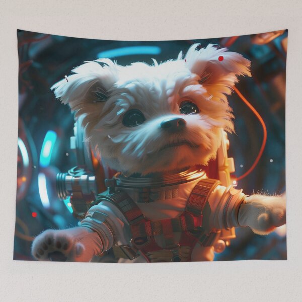 Item preview, Cute Puppy Astronaut in Space Station designed and sold by Mullet Monkey.