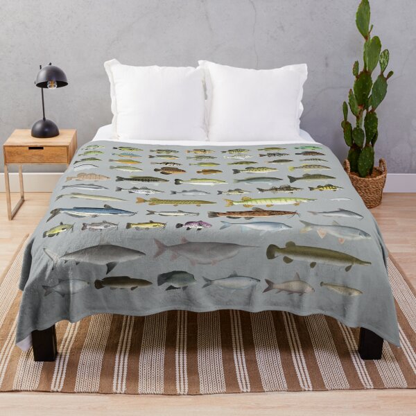 Bass Fish Comforter Set Hunting and Fishing Comforter Set for Boys Girls  Women Fishing Lures Hook Hunting Theme Bedding Nature Big Pike Fish Quilt