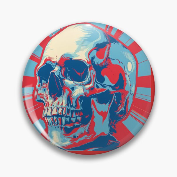 Item preview, RedBlue skull designed and sold by HAZEYcreation.