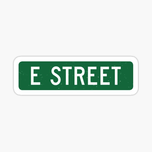 E Street Sign Sticker