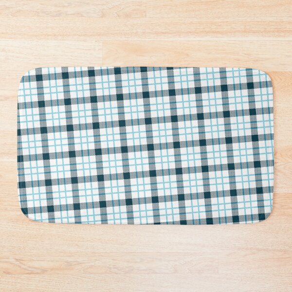 Item preview, White & Blues Striped Line Plaid Pattern Absolute Diagrams designed and sold by Alchemy-A-La-G.