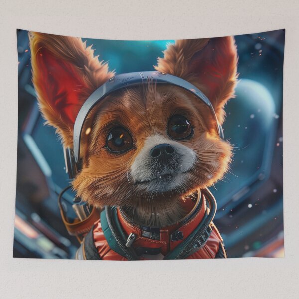 Item preview, Adorable Space Suit Puppy Astronaut in Space Station designed and sold by Mullet Monkey.