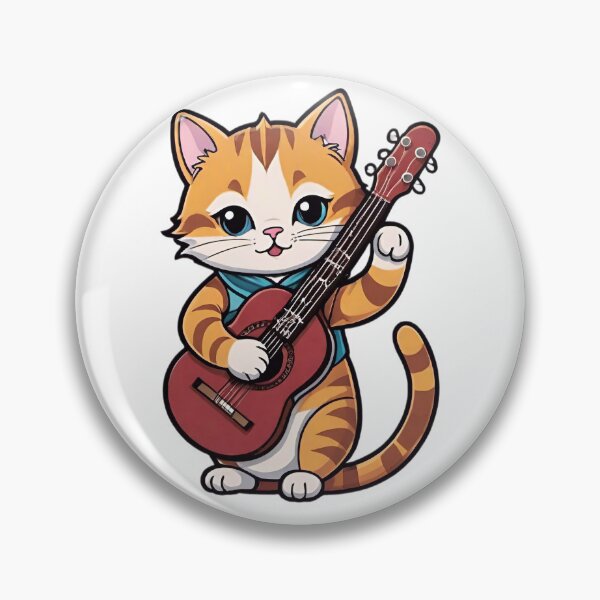 Item preview, Cat playing guitar designed and sold by Tajdi.