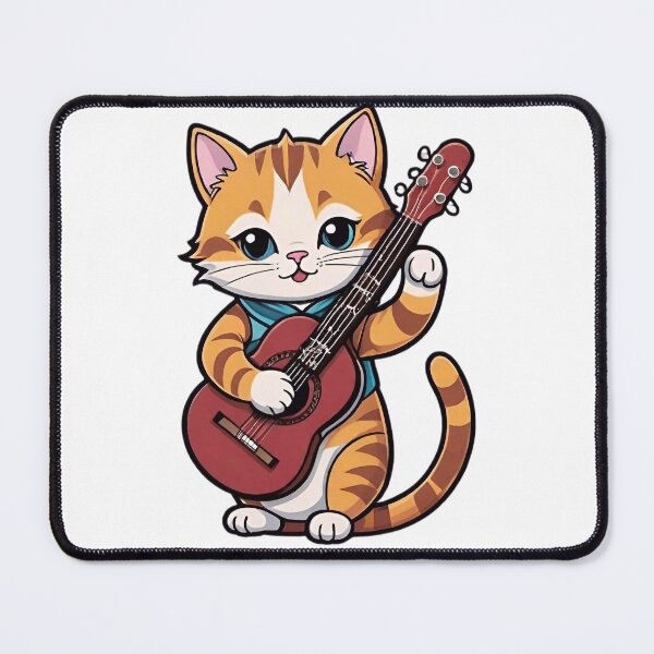 Item preview, Cat playing guitar designed and sold by Tajdi.