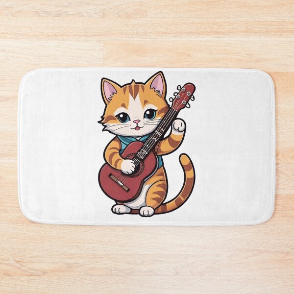 Item preview, Cat playing guitar designed and sold by Tajdi.