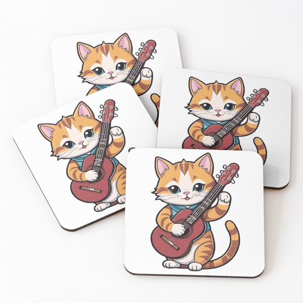 Item preview, Cat playing guitar designed and sold by Tajdi.