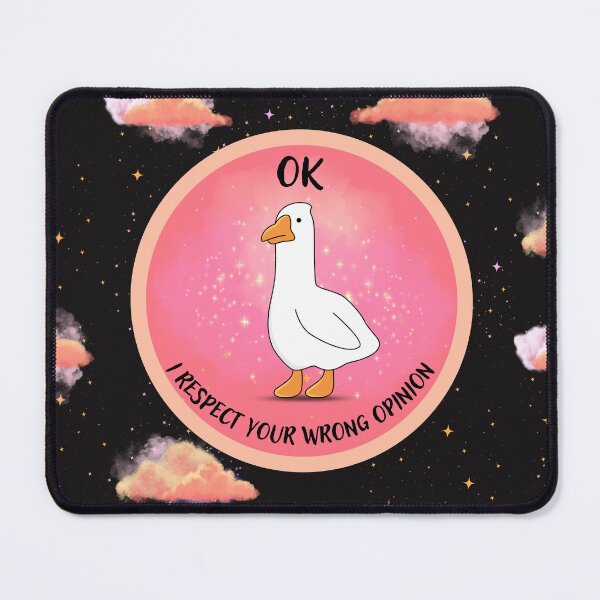 Item preview, Cute Funny Goose Respects Your Wrong Opinion - Pink Kawaii Meme Glitter Goose designed and sold by ButtonBonanza.