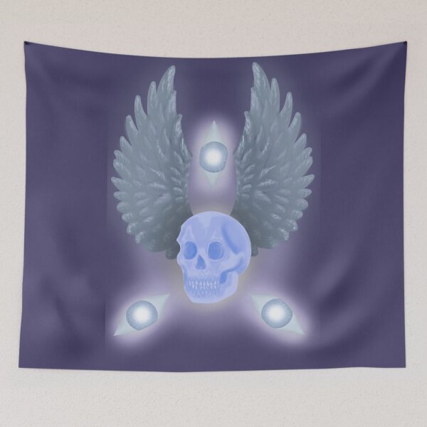 Item preview, skull with wings and eyes designed and sold by WoodNymphCrafts.