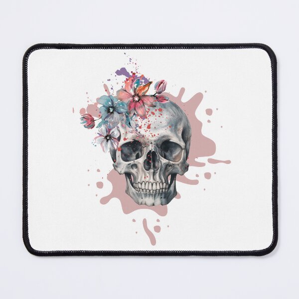 Item preview, skull and flowers designed and sold by BoarArt.