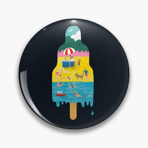 Item preview, Summer Beach Ice Lolly - Cute Beach scene on a dripping Ice Lolly designed and sold by Cecca-Designs.