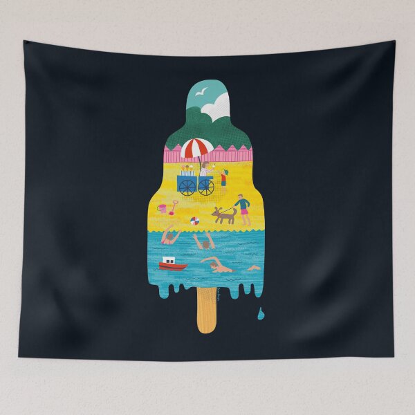 Item preview, Summer Beach Ice Lolly - Cute Beach scene on a dripping Ice Lolly designed and sold by Cecca-Designs.