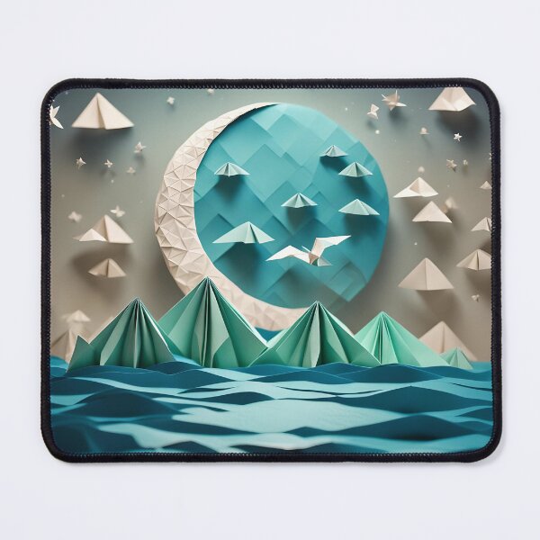 Item preview, Origami Art - Starry Seas: Moonlit Night Over the Ocean designed and sold by ArtfulFolds.