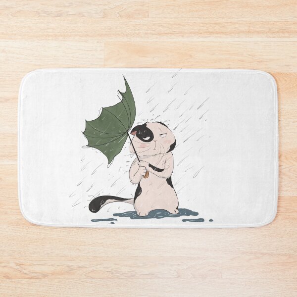 Item preview, Grumpy cat in pouring rain designed and sold by ZeinalArt.