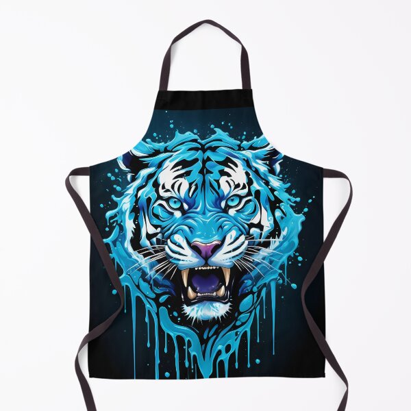 Item preview, Fierce Tiger Face Made Of Dripping Blue Paint designed and sold by ByteyCreatives.