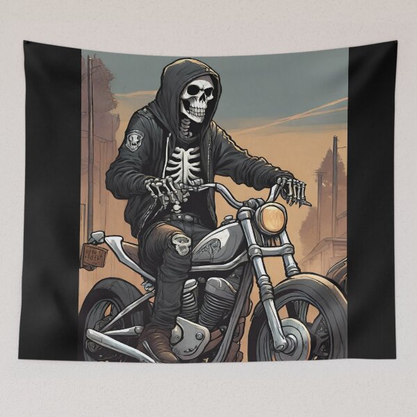 Aperçu de l'œuvre Motard squelette créée et vendue par ASHBooksnThings.