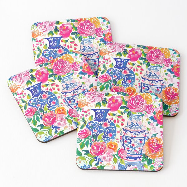 Item preview, Preppy roses and ginger jars watercolor designed and sold by SophieClimaArt.