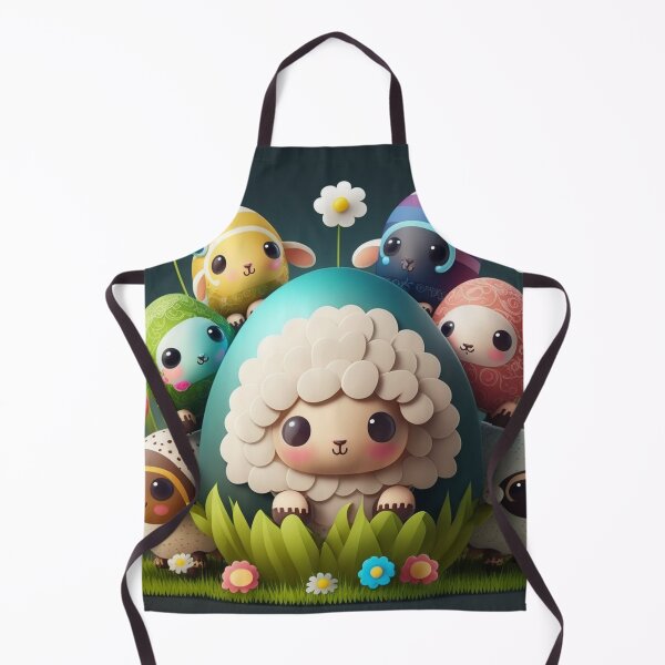 Item preview, Kawaii Easter Sheep with Painted Easter Eggs designed and sold by KawaiiArtStyle.