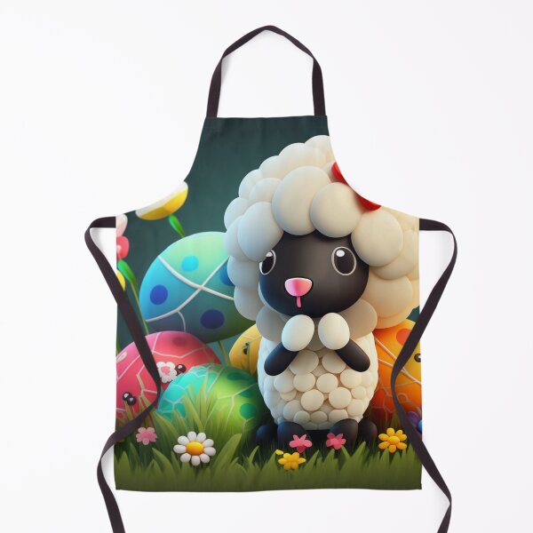 Item preview, Kawaii Easter Black Sheep with Painted Easter Eggs designed and sold by KawaiiArtStyle.