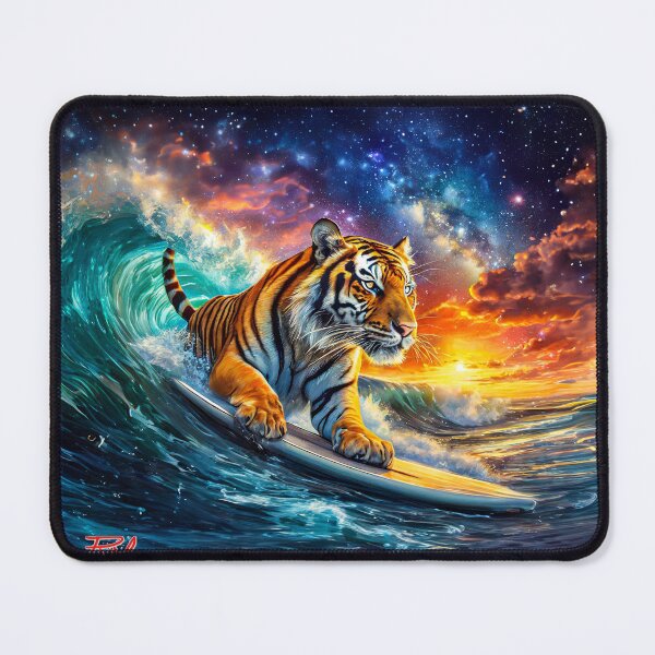 Item preview, Bengal On A Surfboard Riding The Galaxy Design by Rich AMeN Gill designed and sold by RichAMeNGill.
