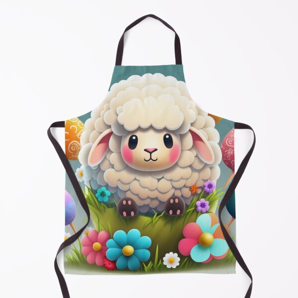 Item preview, Kawaii Easter Sheep with Painted Easter Eggs designed and sold by KawaiiArtStyle.