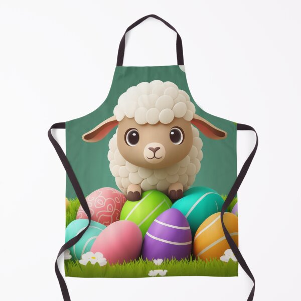 Item preview, Kawaii Easter Sheep with Painted Easter Eggs designed and sold by KawaiiArtStyle.