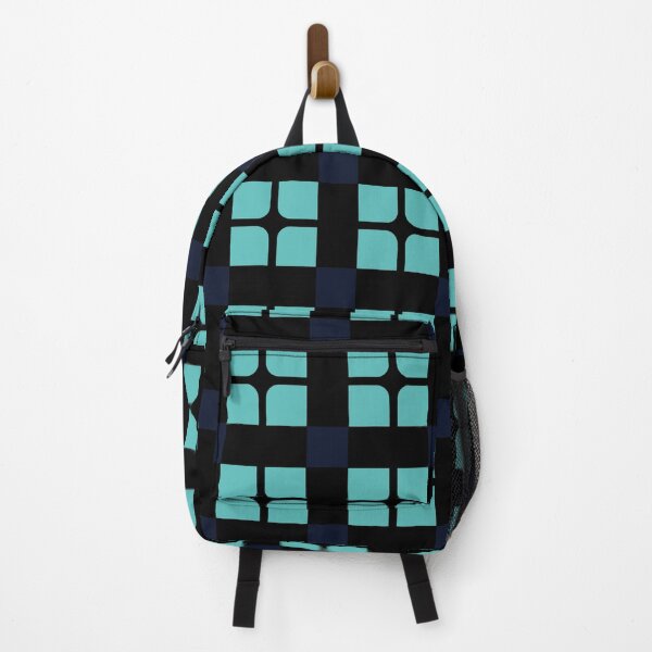 Item preview, Teal & Navy Blue Square Repeat Columns Absolute Diagrams designed and sold by Alchemy-A-La-G.