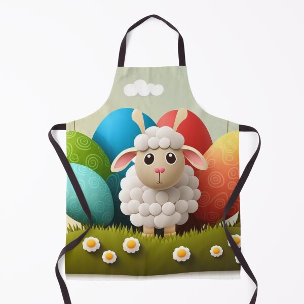 Item preview, Kawaii Easter Sheep with Painted Easter Eggs designed and sold by KawaiiArtStyle.
