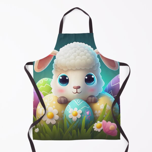 Item preview, Kawaii Easter Sheep with Painted Easter Eggs designed and sold by KawaiiArtStyle.