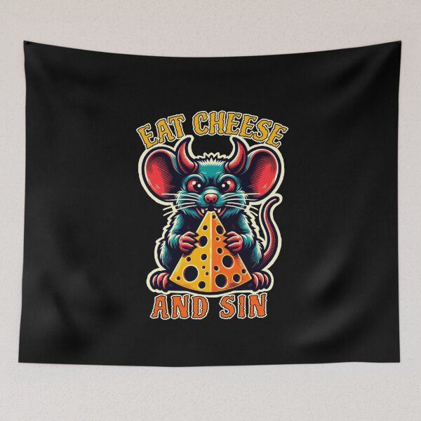 Item preview, Eat Cheese And Sin - Devil Rat designed and sold by SeledineArt.