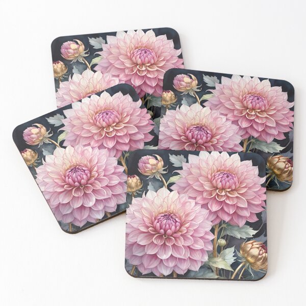 Item preview, Dalias rosa doradas designed and sold by JamieRainbow.