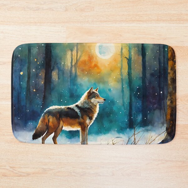 Item preview, a wolf in a snowy forest designed and sold by soulfulpalette.