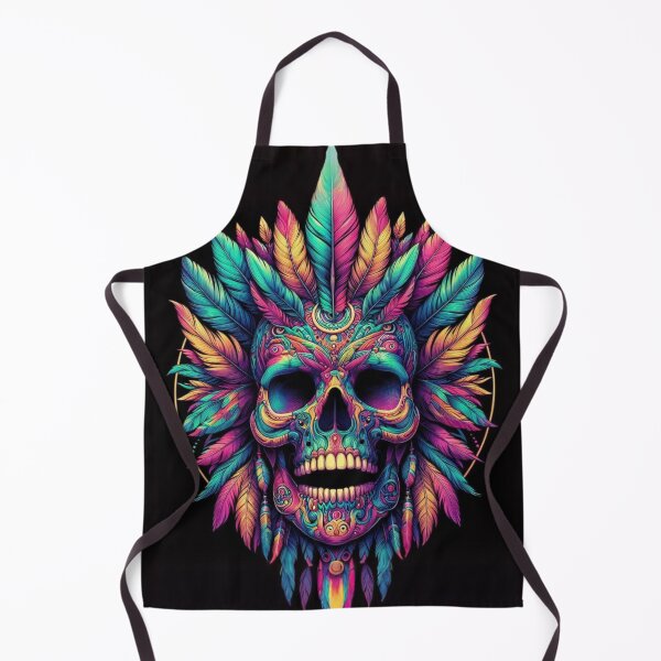 Item preview, Psychedelic Plumes: Colorful Feathered Skull designed and sold by TDKCustoms.