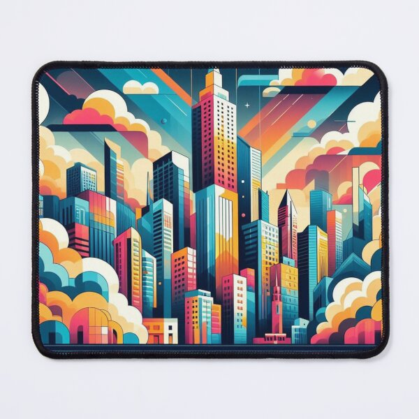Item preview, Urban Mirage: Colorful Vector City Skyline designed and sold by TDKCustoms.