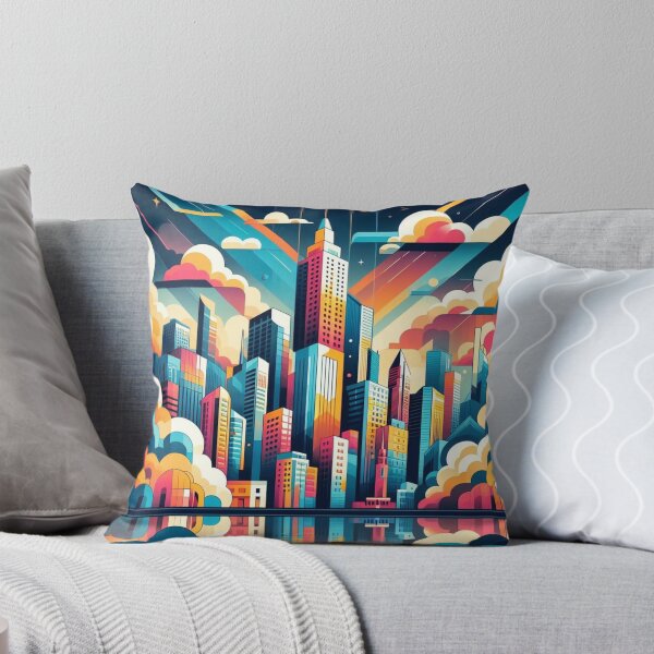 Item preview, Urban Mirage: Colorful Vector City Skyline designed and sold by TDKCustoms.