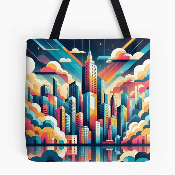 Item preview, Urban Mirage: Colorful Vector City Skyline designed and sold by TDKCustoms.