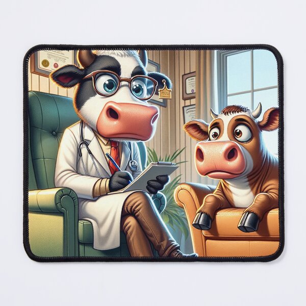 Item preview, Humorous Cartoon Cows Consultation - Whimsical My Moo Mugs & Shirts designed and sold by Moo-larious Creations From Down Udder.