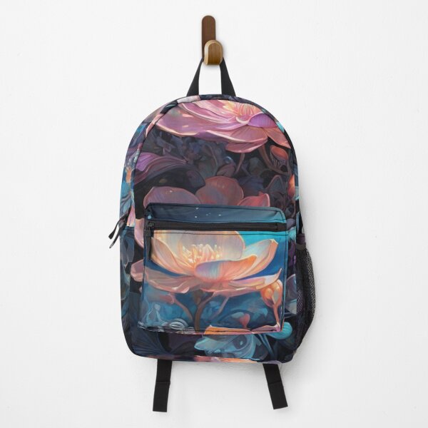 Item preview, A magical world of wonders glowy bioluminescent flora, oil paint, pastel pink designed and sold by SuraSu.
