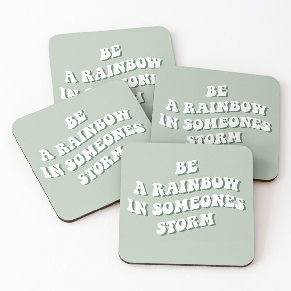 Item preview, Retro inspirational quote Sage green and beige rainbow designed and sold by PalmitoDecor.