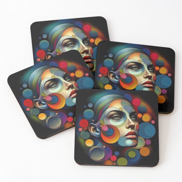 Item preview, Radiant Vision: Woman's Face with Colorful Circles designed and sold by TDKCustoms.