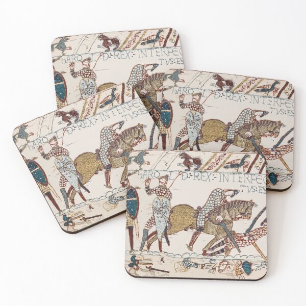 Item preview, Bayeux Tapestry Fragment Reproduction - The Death of King Harold designed and sold by GrimGlitters.