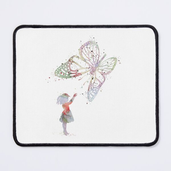 Item preview, Girl and Butterfly Playful Colorful Artwork designed and sold by LotusGifts.