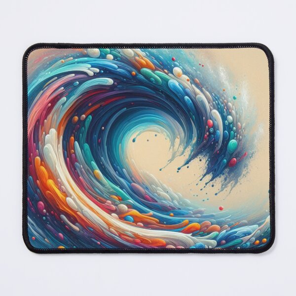 Item preview, Vibrant Surge: Abstract Wave with Colorful Splatters designed and sold by TDKCustoms.