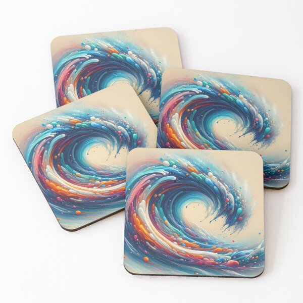 Item preview, Vibrant Surge: Abstract Wave with Colorful Splatters designed and sold by TDKCustoms.