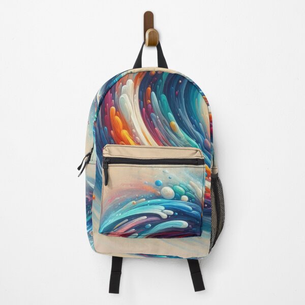 Item preview, Vibrant Surge: Abstract Wave with Colorful Splatters designed and sold by TDKCustoms.