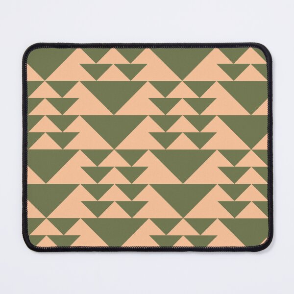 Item preview, Geometric triangle pattern in green and peach fuzz designed and sold by Mbmcdonaldart.