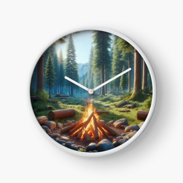 Item preview, Serenity in the Woods: Campfire Amidst Lush Forest designed and sold by TDKCustoms.