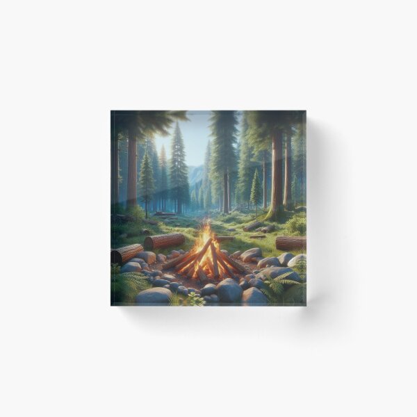 Item preview, Serenity in the Woods: Campfire Amidst Lush Forest designed and sold by TDKCustoms.