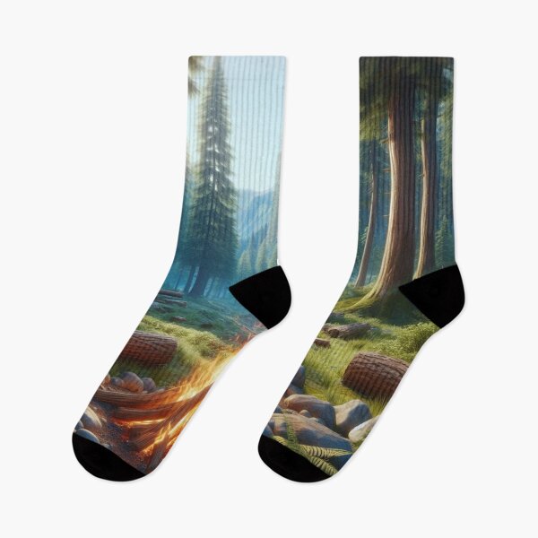 Item preview, Serenity in the Woods: Campfire Amidst Lush Forest designed and sold by TDKCustoms.