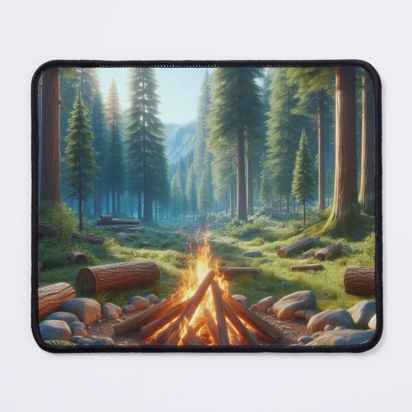 Item preview, Serenity in the Woods: Campfire Amidst Lush Forest designed and sold by TDKCustoms.